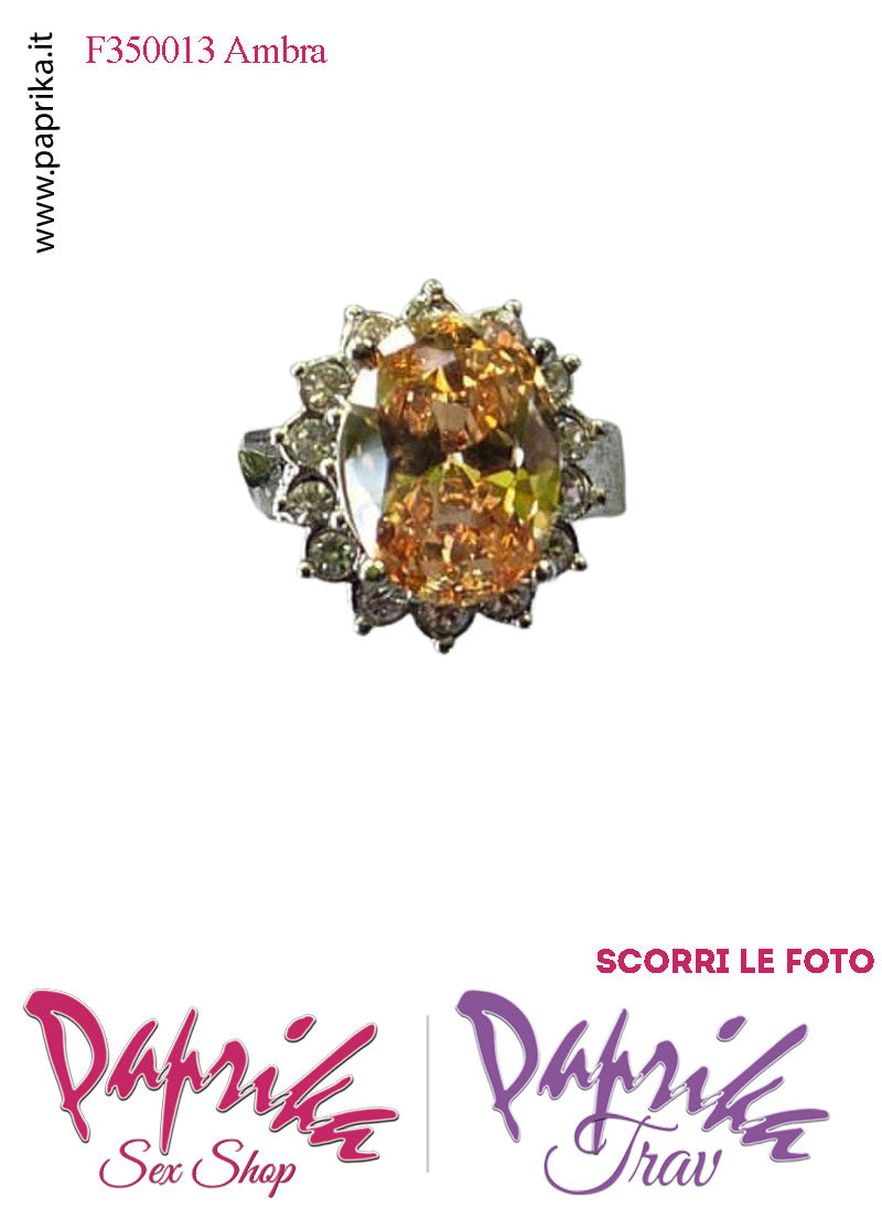 Anello Metallo Elasticizzato Strass Grandi Colorati Ovali Anello Metallo Elasticizzato Strass Grandi Colorati Ovali
