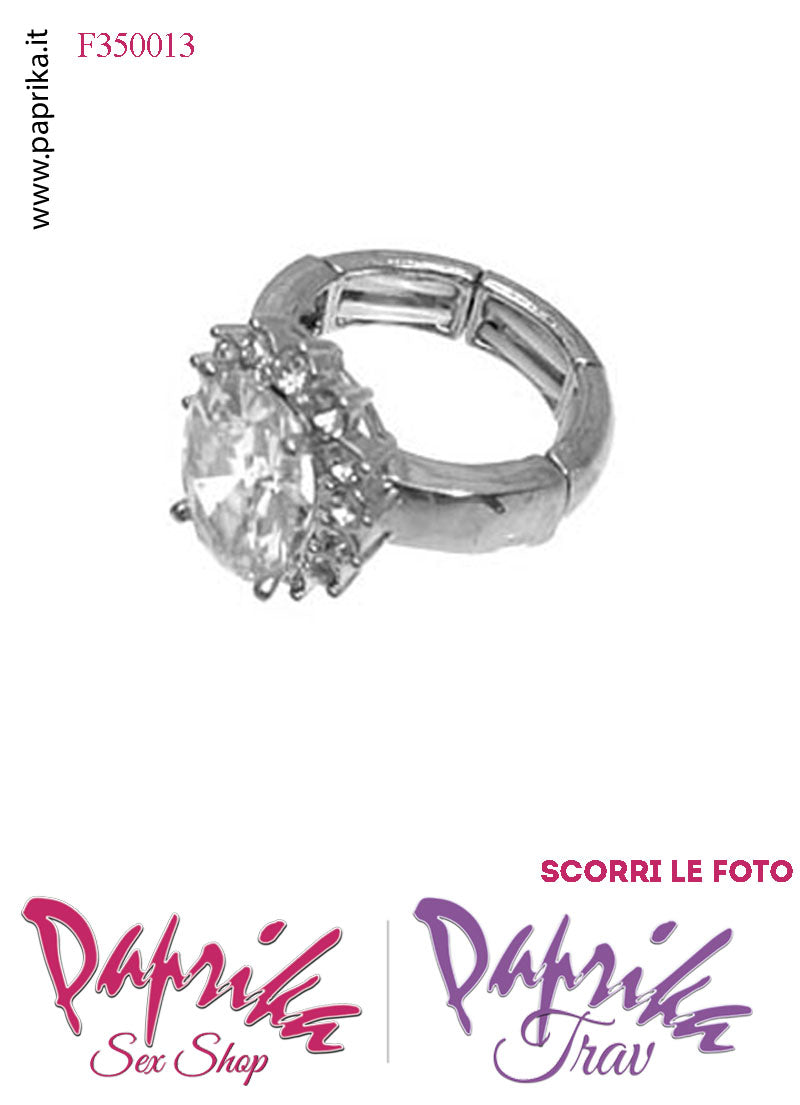Anello Metallo Elasticizzato Strass Grandi Colorati Ovali Anello Metallo Elasticizzato Strass Grandi Colorati Ovali