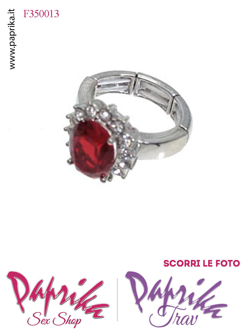 Anello Metallo Elasticizzato Strass Grandi Colorati Ovali Anello Metallo Elasticizzato Strass Grandi Colorati Ovali