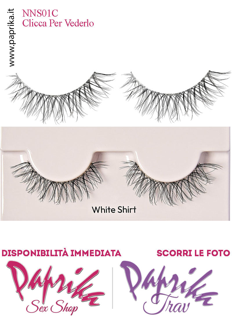 Ciglia Finte Coppia Colla Inclusa Finissime Intense White Shirt 12 mm Ciglia Finte Coppia Colla Inclusa Finissime Intense White Shirt 12 mm