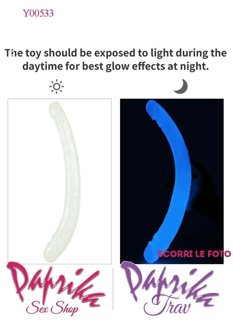 Fallo Doppio 2 Estremità 2 Partner Non Vibrante 35 cm Ø 30/38 Tpe Fosforescente Fallo Doppio 2 Estremità 2 Partner Non Vibrante 35 cm Ø 30/38 Tpe Fosforescente