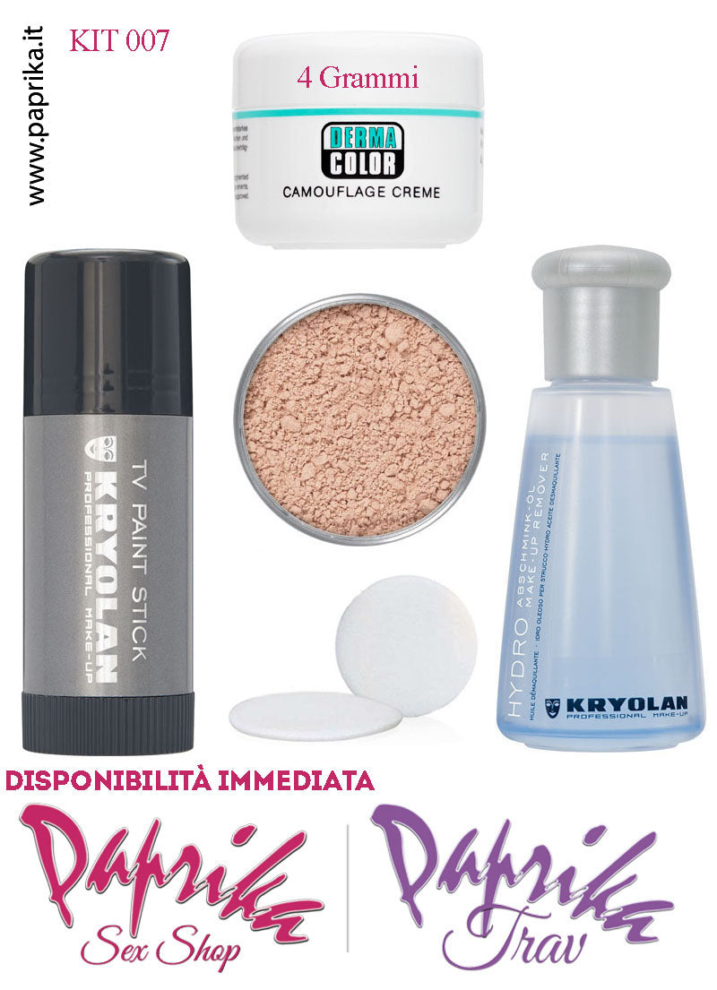 Kit Copribarba Kryolan 5 Pezzi Camouflage Small - TvPaint- Struccante - Cipria - Puf Kit Copribarba Kryolan 5 Pezzi Camouflage Small - TvPaint- Struccante - Cipria - Puf