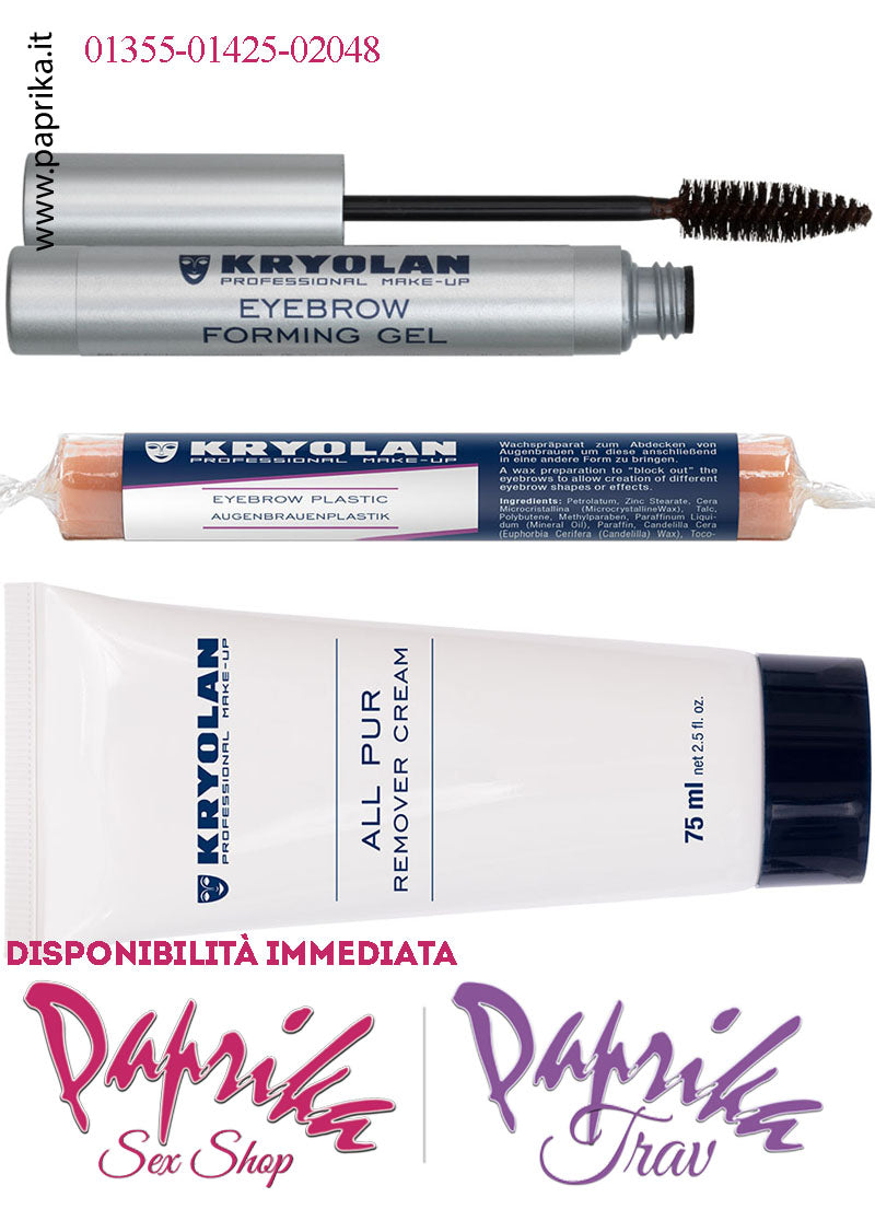 Kit Copertura Sopracciglia Kryolan 3 Pezzi Pasta Coprente Fissante Struccante Kit Copertura Sopracciglia Kryolan 3 Pezzi Pasta Coprente Fissante Struccante