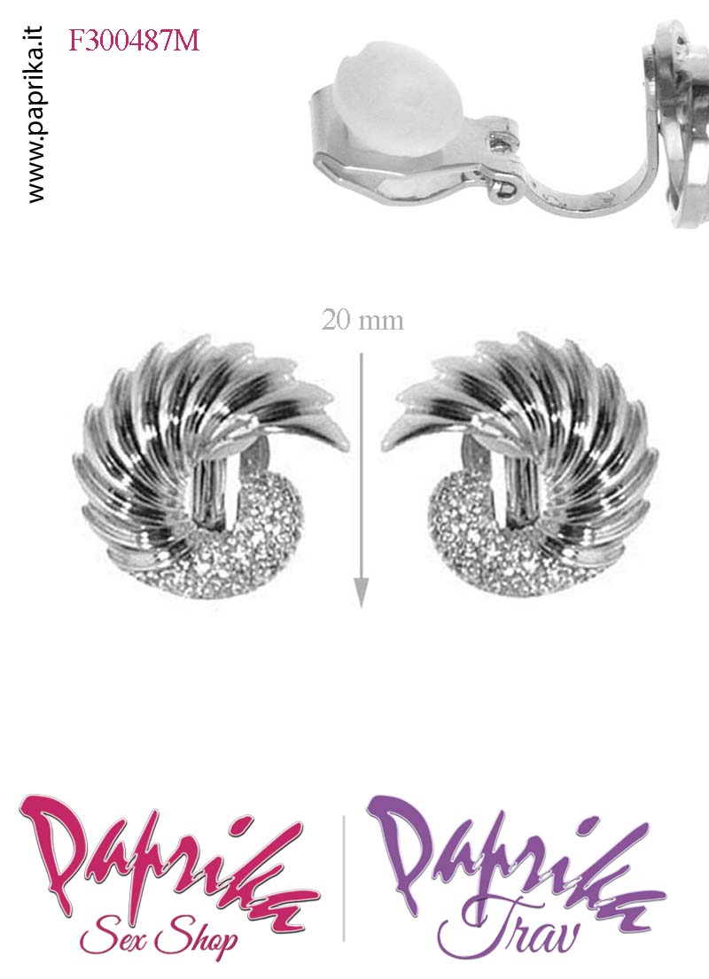 Orecchini Rotondi Aperti 20 mm Clip Bigiotteria Tempestati Piccoli Strass Orecchini Rotondi Aperti 20 mm Clip Bigiotteria Tempestati Piccoli Strass