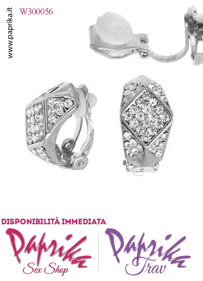 Orecchini Piccoli 22 mm Clip Bigiotteria Tempestati Piccoli Strass Orecchini Piccoli 22 mm Clip Bigiotteria Tempestati Piccoli Strass