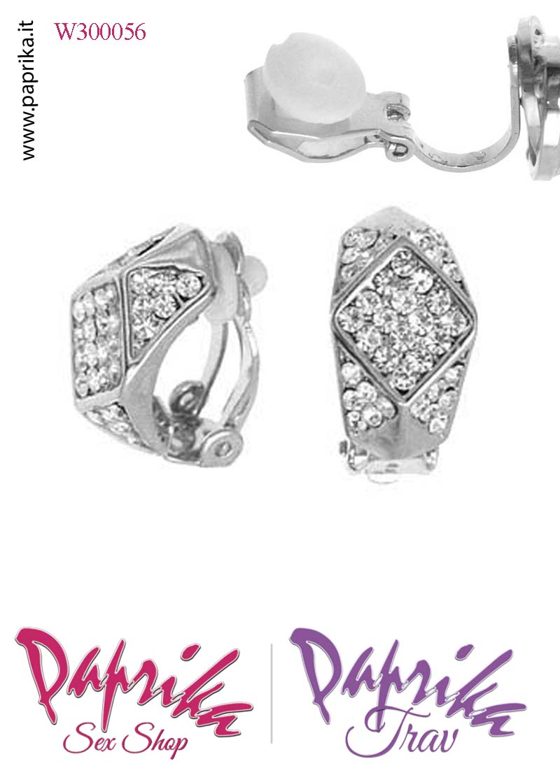 Orecchini Piccoli 22 mm Clip Bigiotteria Tempestati Piccoli Strass Orecchini Piccoli 22 mm Clip Bigiotteria Tempestati Piccoli Strass