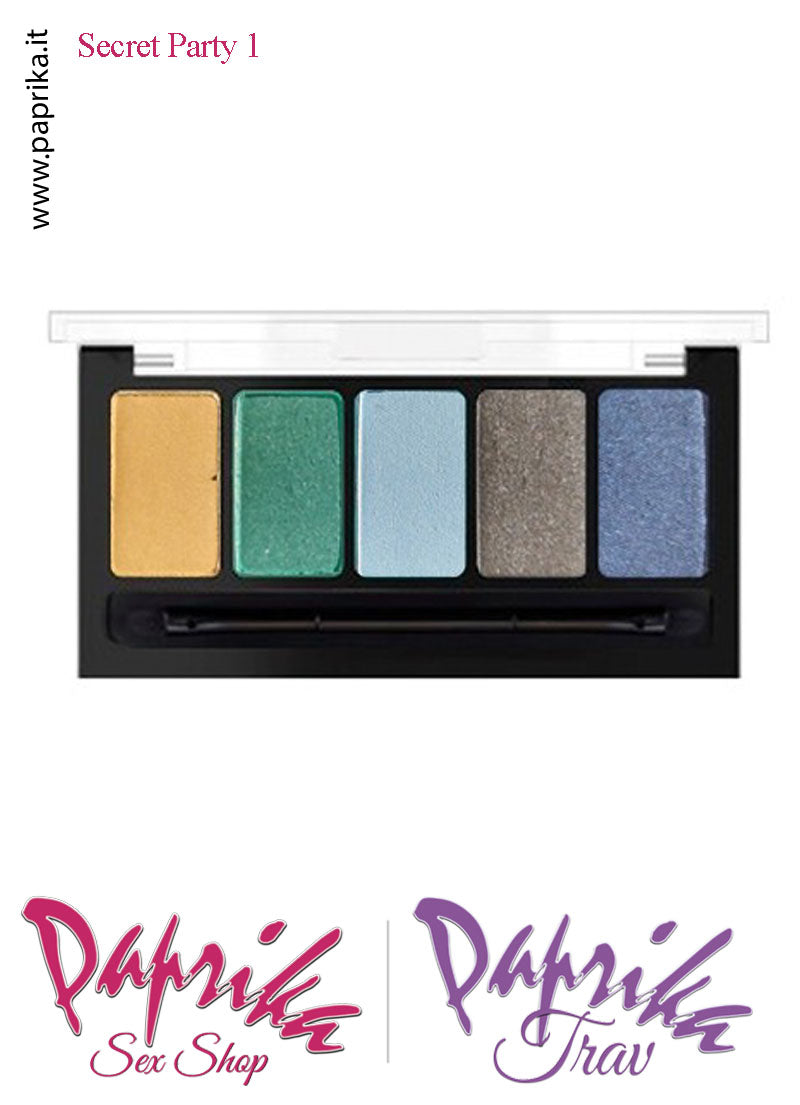 Palette Ombretti 5 Tonalità Confezione Coperchio Trasparente Secret Party 01 Palette Ombretti 5 Tonalità Confezione Coperchio Trasparente Secret Party 01