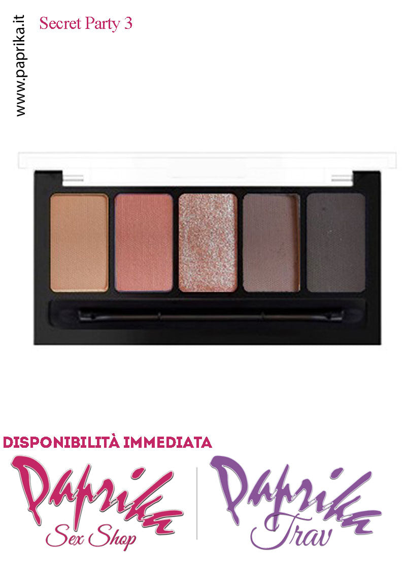 Palette Ombretti 5 Tonalità Confezione Coperchio Trasparente Secret Party 03 Palette Ombretti 5 Tonalità Confezione Coperchio Trasparente Secret Party 03