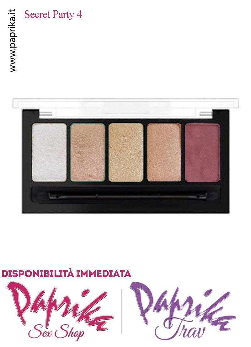 Palette Ombretti 5 Tonalità Confezione Coperchio Trasparente Secret Party 04 Palette Ombretti 5 Tonalità Confezione Coperchio Trasparente Secret Party 04