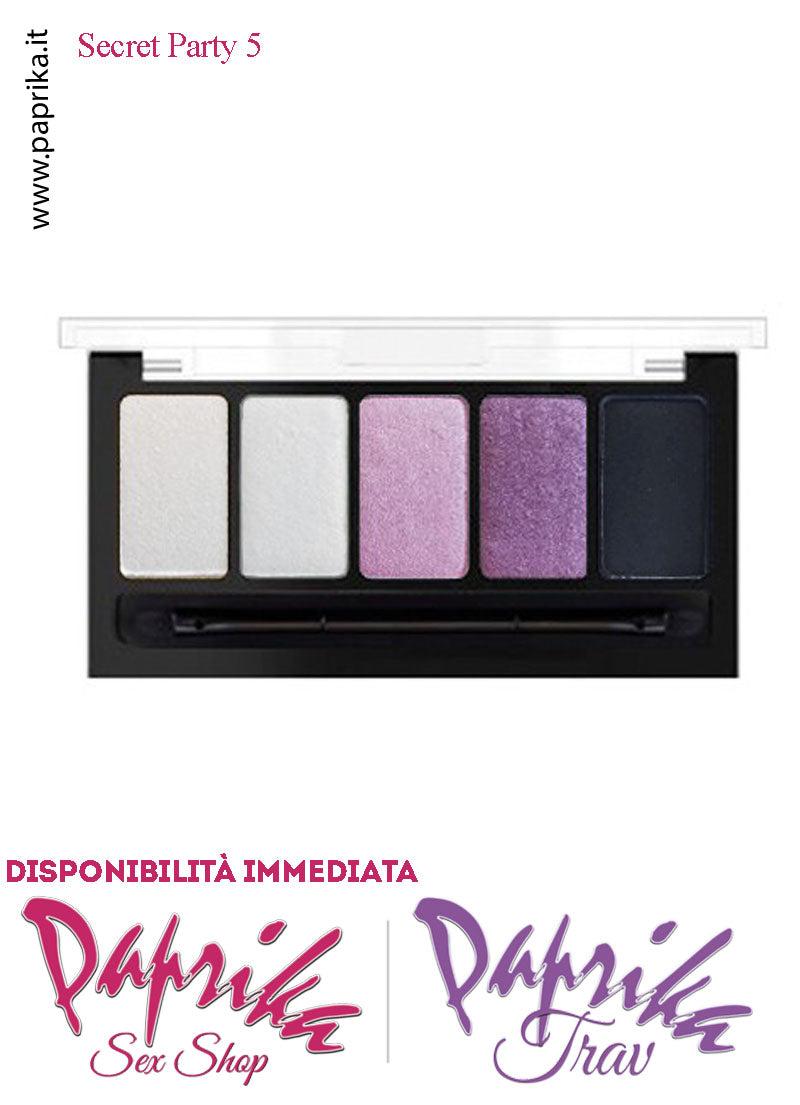Palette Ombretti 5 Tonalità Confezione Coperchio Trasparente Secret Party 05 Palette Ombretti 5 Tonalità Confezione Coperchio Trasparente Secret Party 05