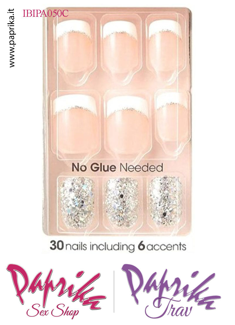 Unghie Finte Unisex Autoincollanti Biadesivo Nudo French Glitterato 30 Pz. Unghie Finte Unisex Autoincollanti Biadesivo Nudo French Glitterato 30 Pz.