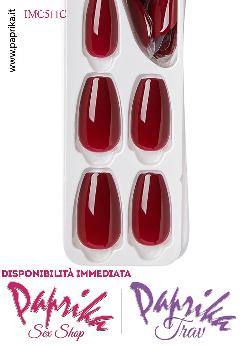 Unghie Finte Unisex Autoincollanti Biadesivo Rosso Bordeaux 30 Pz. Unghie Finte Unisex Autoincollanti Biadesivo Rosso Bordeaux 30 Pz.