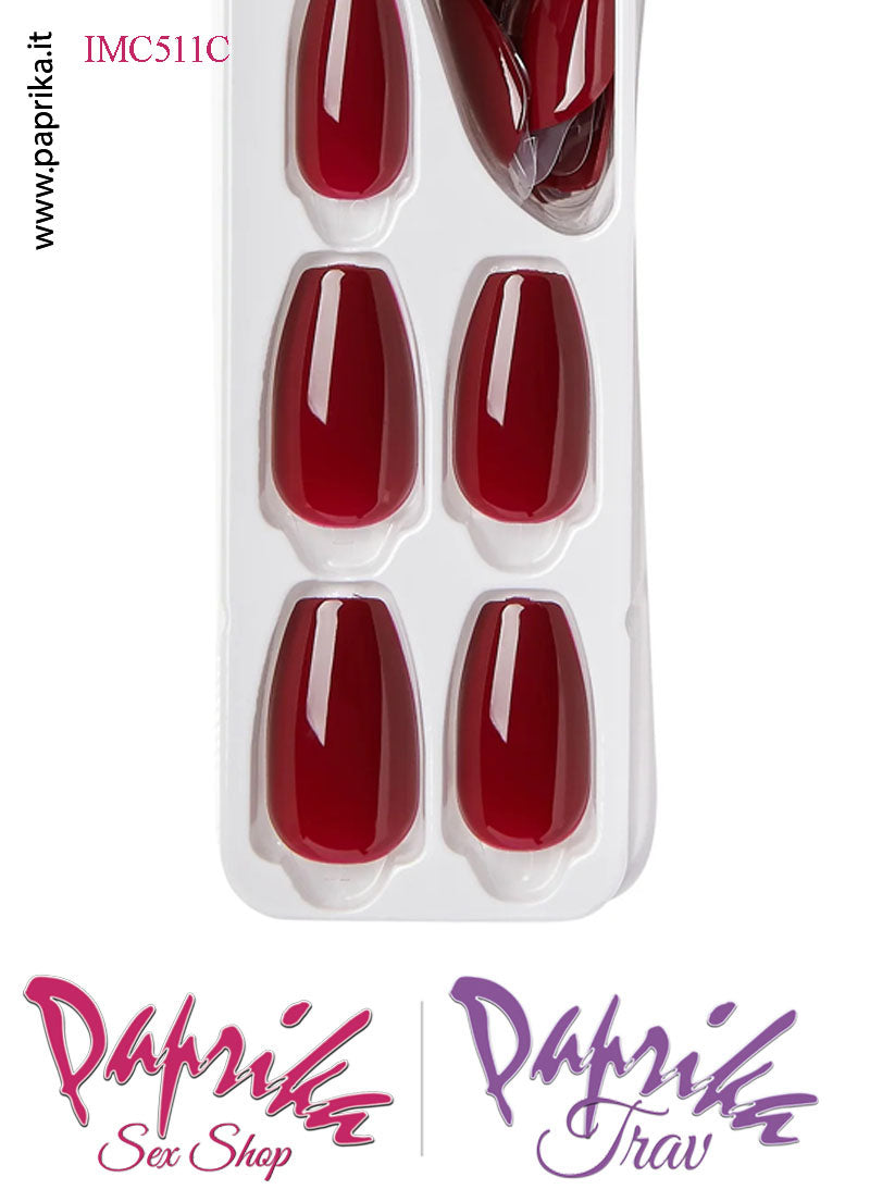 Unghie Finte Unisex Autoincollanti Biadesivo Rosso Bordeaux 30 Pz. Unghie Finte Unisex Autoincollanti Biadesivo Rosso Bordeaux 30 Pz.