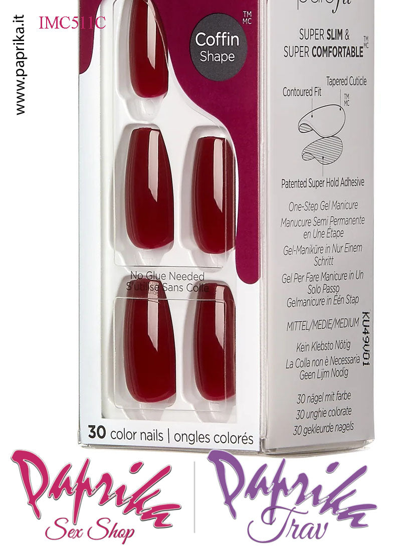 Unghie Finte Unisex Autoincollanti Biadesivo Rosso Bordeaux 30 Pz. Unghie Finte Unisex Autoincollanti Biadesivo Rosso Bordeaux 30 Pz.