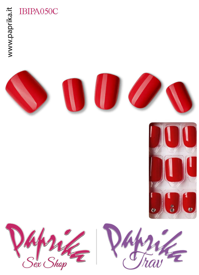 Unghie Finte Unisex Autoincollanti Biadesivo Rosso Vivo Strass 30 Pz. Unghie Finte Unisex Autoincollanti Biadesivo Rosso Vivo Strass 30 Pz.