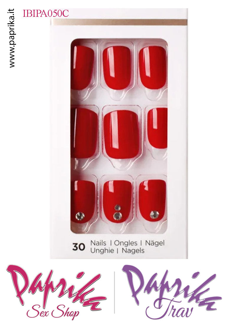 Unghie Finte Unisex Autoincollanti Biadesivo Rosso Vivo Strass 30 Pz. Unghie Finte Unisex Autoincollanti Biadesivo Rosso Vivo Strass 30 Pz.