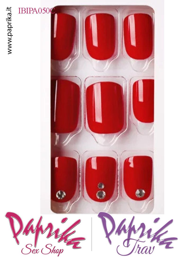 Unghie Finte Unisex Autoincollanti Biadesivo Rosso Vivo Strass 30 Pz. Unghie Finte Unisex Autoincollanti Biadesivo Rosso Vivo Strass 30 Pz.