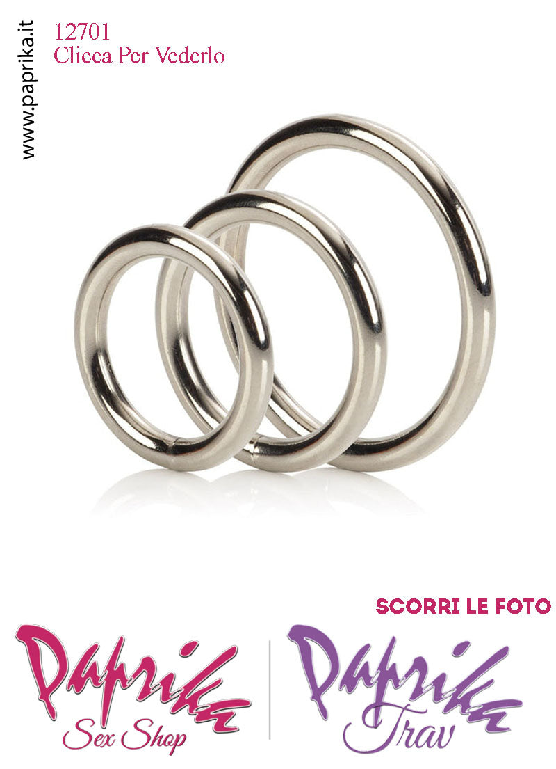 Tre Anelli Metallo Ricambio Mutanda Strap-On Indossabile Ø 32.5-37.5-50 mm Tre Anelli Metallo Ricambio Mutanda Strap-On Indossabile Ø 32.5-37.5-50 mm