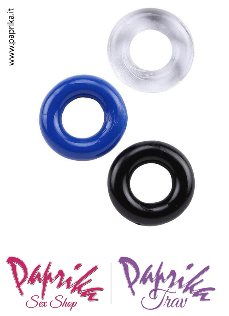 Tre Anelli Fallici Elasticizzati Ritardante e Mantenimento Erezione Tre Anelli Fallici Elasticizzati Ritardante e Mantenimento Erezione