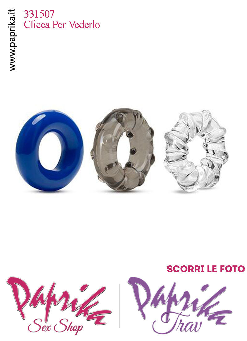 Tris Anelli Fallici Elasticizzati Ritardanti Mantenimento Erezione Tris Anelli Fallici Elasticizzati Ritardanti Mantenimento Erezione