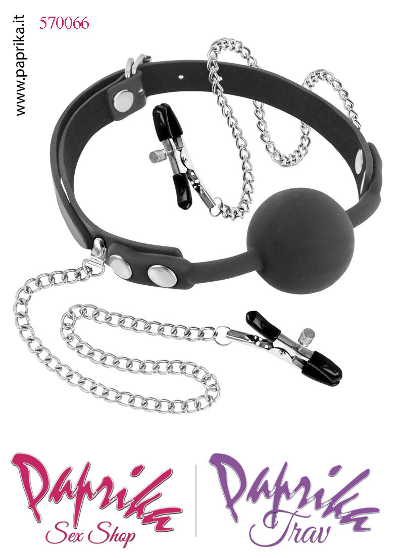 Gag Bocca Pallina Piena Silicone Pinzette Regolabili Capezzoli Bdsm Fetish Gag Bocca Pallina Piena Silicone Pinzette Regolabili Capezzoli Bdsm Fetish