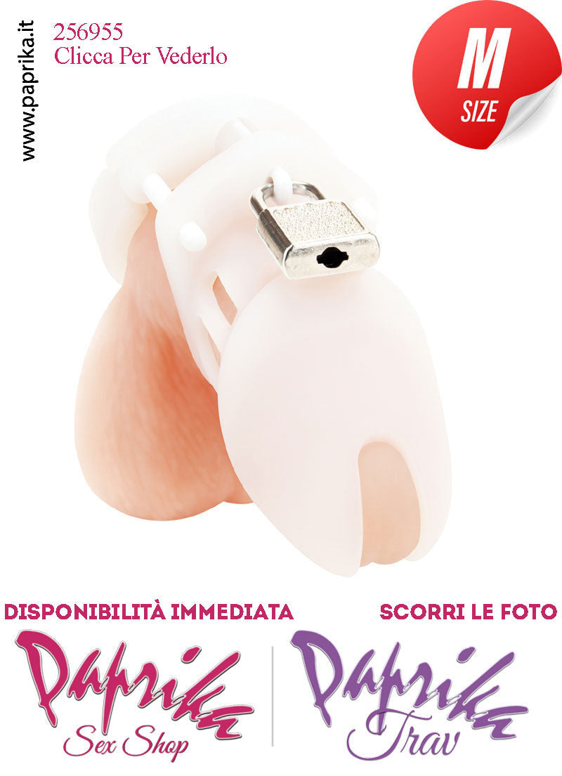 Cintura Di Castità Maschile Chastity Cage Silicone Bianco Lucchetto Metallo Cintura Di Castità Maschile Chastity Cage Silicone Bianco Lucchetto Metallo