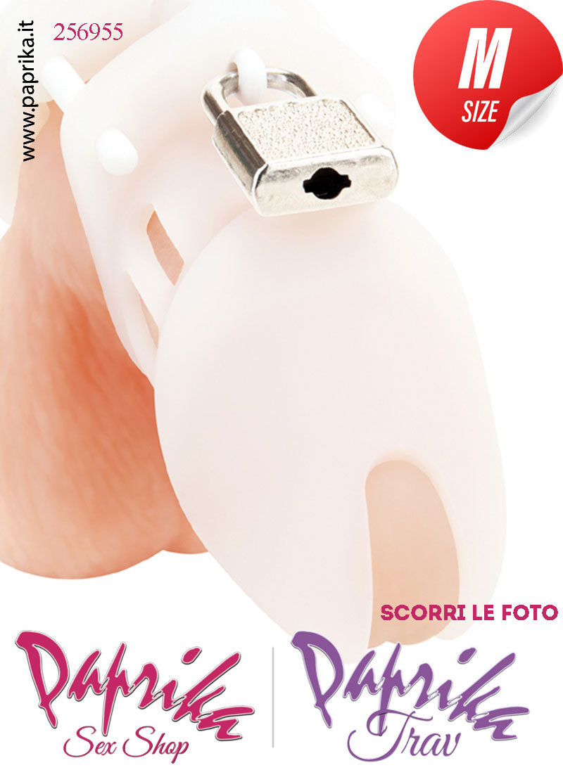 Cintura Di Castità Maschile Chastity Cage Silicone Bianco Lucchetto Metallo Cintura Di Castità Maschile Chastity Cage Silicone Bianco Lucchetto Metallo