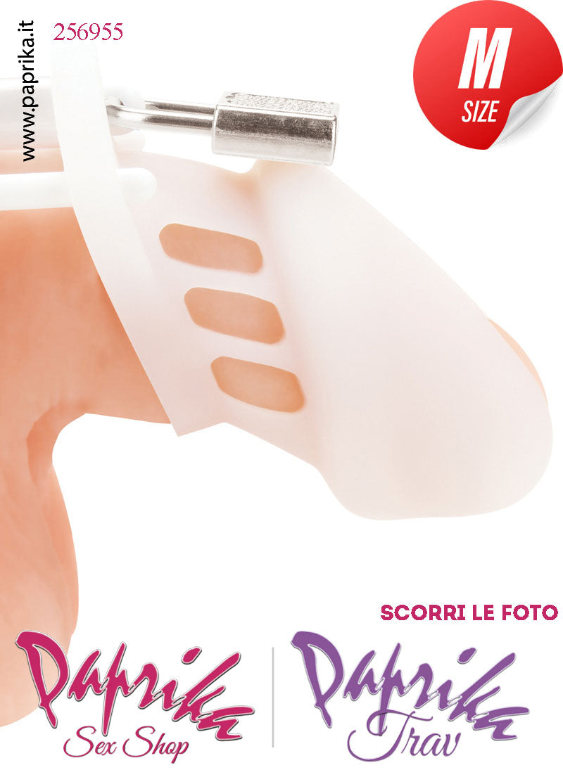 Cintura Di Castità Maschile Chastity Cage Silicone Bianco Lucchetto Metallo Cintura Di Castità Maschile Chastity Cage Silicone Bianco Lucchetto Metallo