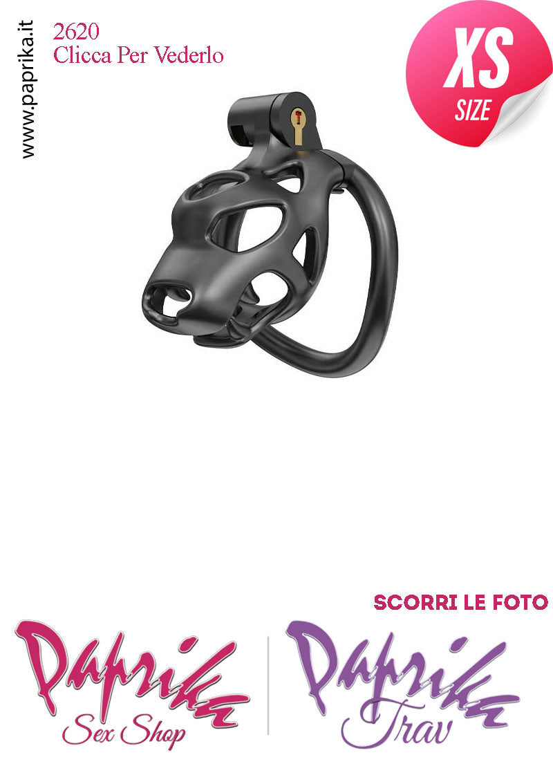 Cintura Di Castità Maschile Extra Small PC07 Dog Chastity Cage Abs Traforato 5 Anelli Cintura Di Castità Maschile Extra Small PC07 Dog Chastity Cage Abs Traforato 5 Anelli
