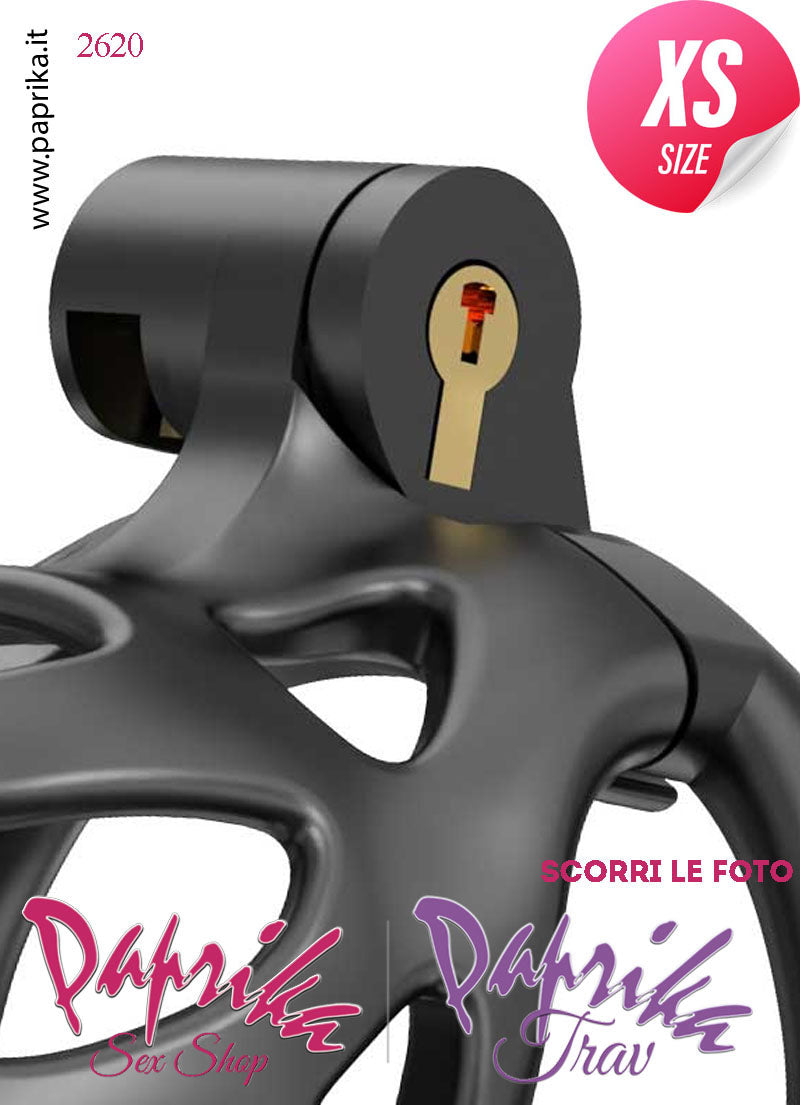 Cintura Di Castità Maschile Extra Small PC07 Dog Chastity Cage Abs Traforato 5 Anelli Cintura Di Castità Maschile Extra Small PC07 Dog Chastity Cage Abs Traforato 5 Anelli