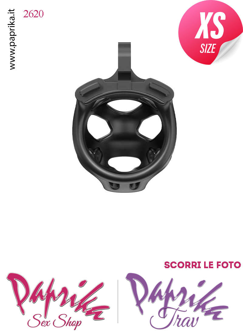 Cintura Di Castità Maschile Extra Small PC07 Dog Chastity Cage Abs Traforato 5 Anelli Cintura Di Castità Maschile Extra Small PC07 Dog Chastity Cage Abs Traforato 5 Anelli