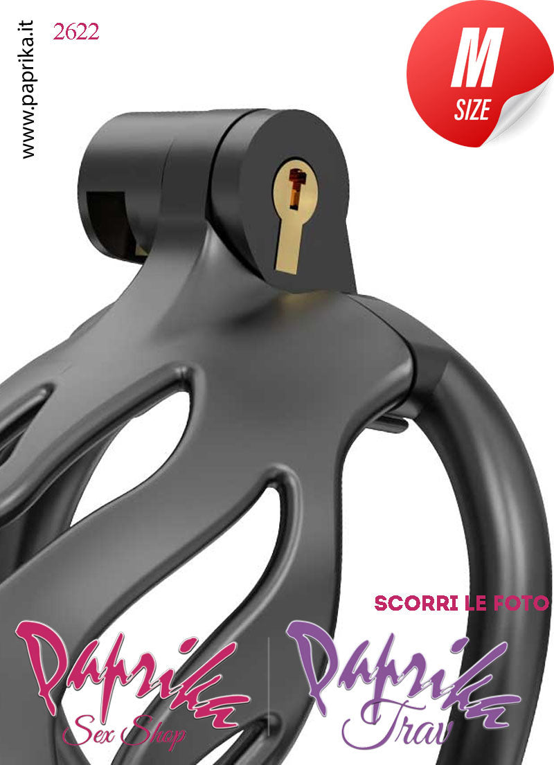 Cintura Di Castità Maschile Medium PC07 Dog Chastity Cage Abs Traforato 5 Anelli Cintura Di Castità Maschile Medium PC07 Dog Chastity Cage Abs Traforato 5 Anelli