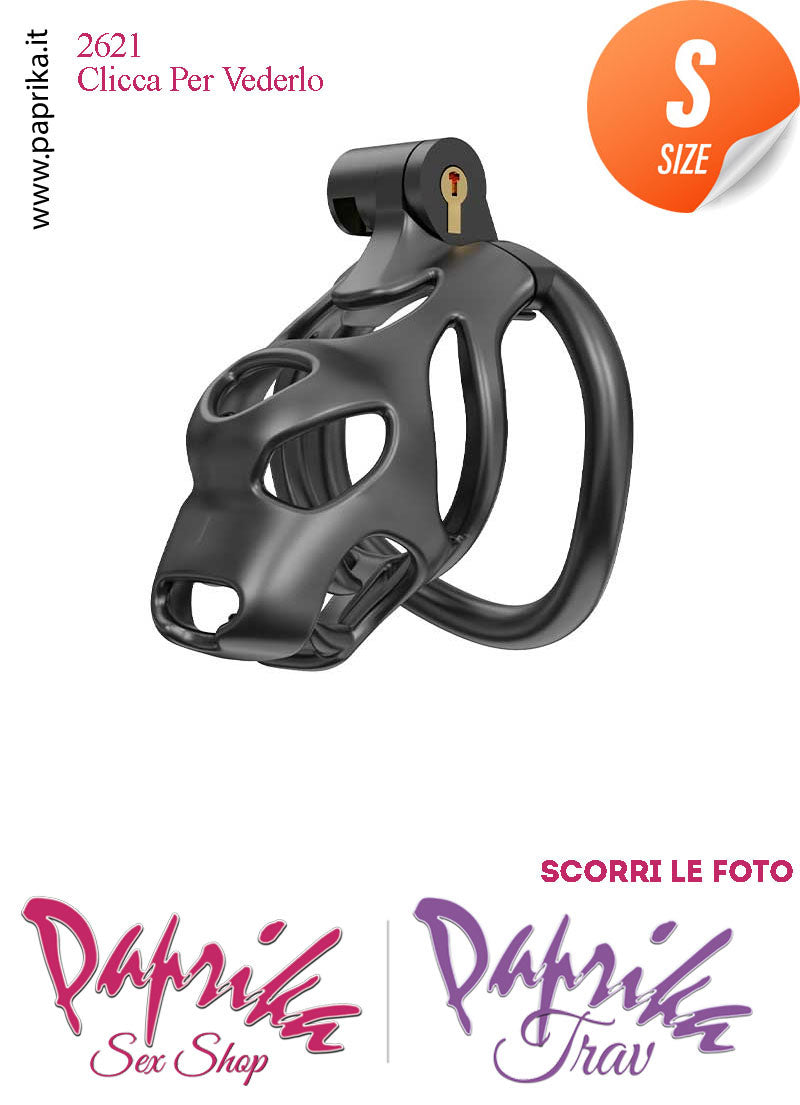 Cintura Di Castità Maschile Small PC07 Dog Chastity Cage Abs Traforato 5 Anelli Cintura Di Castità Maschile Small PC07 Dog Chastity Cage Abs Traforato 5 Anelli