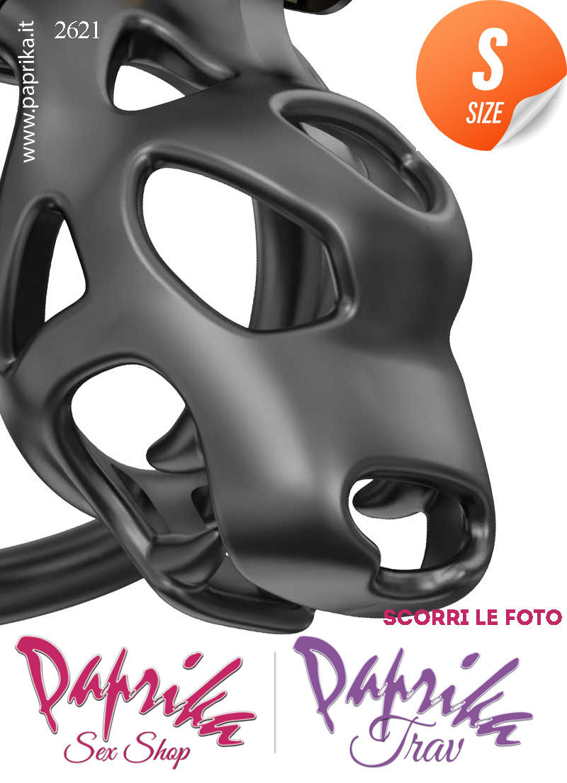 Cintura Di Castità Maschile Small PC07 Dog Chastity Cage Abs Traforato 5 Anelli Cintura Di Castità Maschile Small PC07 Dog Chastity Cage Abs Traforato 5 Anelli