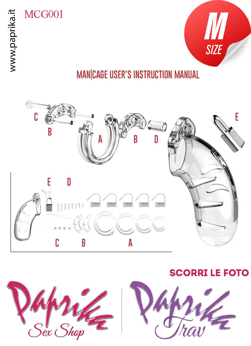 Cintura Di Castità Maschile Trasparente Chastity Cage Policarbonato Lucchetto Metallo Cintura Di Castità Maschile Trasparente Chastity Cage Policarbonato Lucchetto Metallo