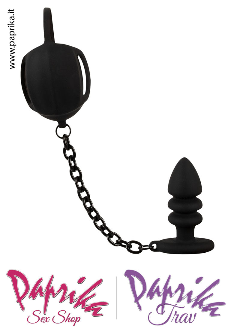 Cintura Di Castità Testicoli Plug Catenella Ball Cage Corta Silicone Cintura Di Castità Testicoli Plug Catenella Ball Cage Corta Silicone