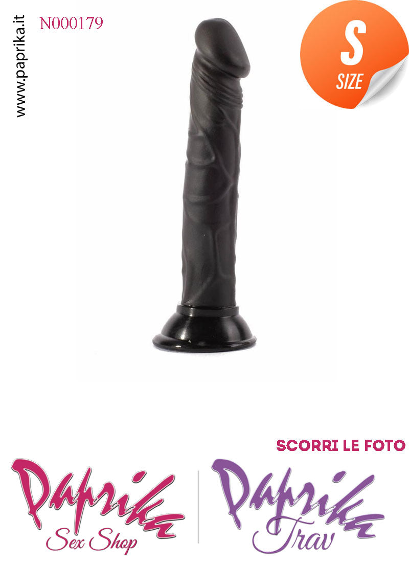 Strap-On Dildo Nero Small Non Vibrante 12 cm Ø 24 Mutanda Anelli Acciaio Strap-On Dildo Nero Small Non Vibrante 12 cm Ø 24 Mutanda Anelli Acciaio