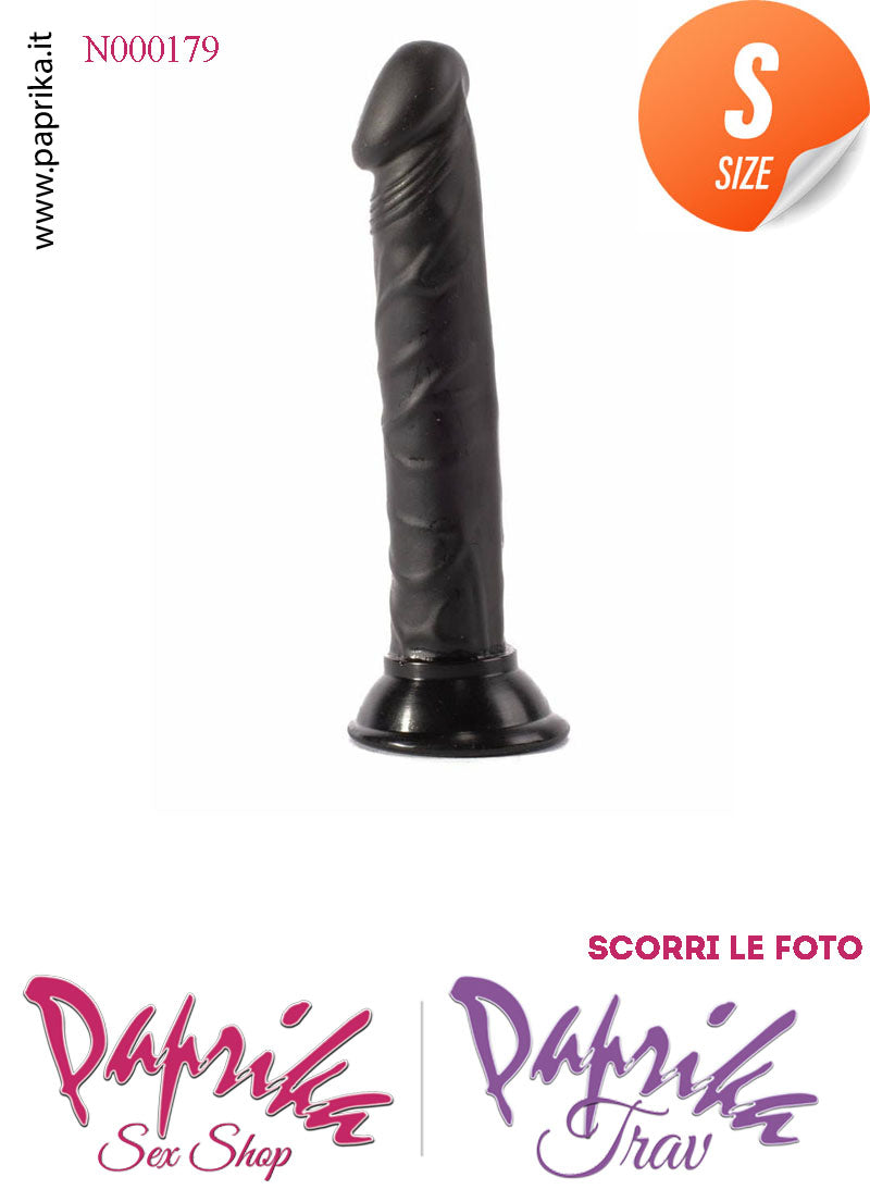 Strap-On Dildo Nero Small Non Vibrante 12 cm Ø 24 Mutanda Anelli Acciaio Strap-On Dildo Nero Small Non Vibrante 12 cm Ø 24 Mutanda Anelli Acciaio