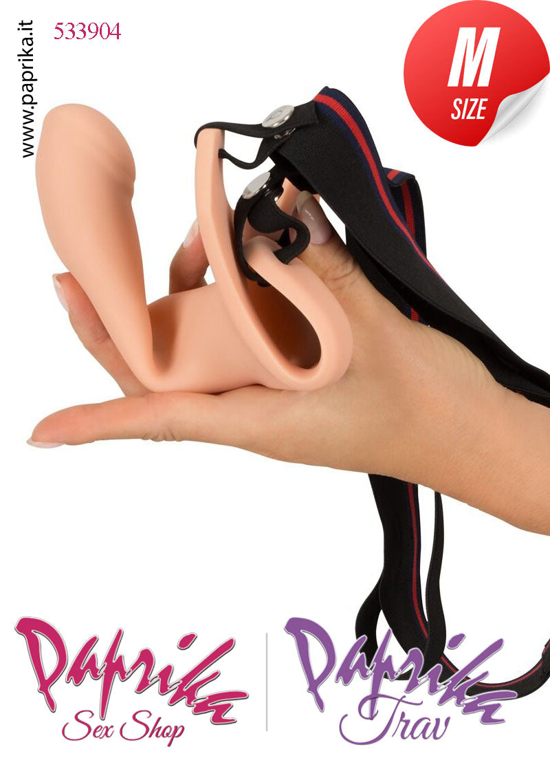 Strap-On Silicone Fallo Cavo Protesi 15 cm Ø 35 Punta Piena 5 cm Non Vibrante Strap-On Silicone Fallo Cavo Protesi 15 cm Ø 35 Punta Piena 5 cm Non Vibrante