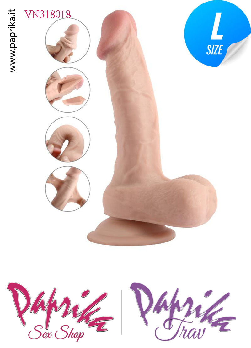 Fallo Testicoli Large Unisex Pelle Mobile Non Vibrante TPR 16,5 cm Ø 37 Ventosa Fallo Testicoli Large Unisex Pelle Mobile Non Vibrante TPR 16,5 cm Ø 37 Ventosa