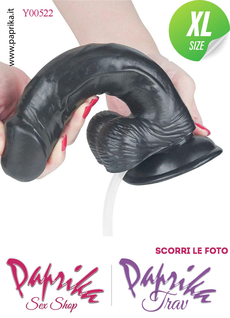 Fallo Testicoli Nero TPE Non Vibrante Eiaculazione Squirting 21 cm Ø 48 Unisex Ventosa Fallo Testicoli Nero TPE Non Vibrante Eiaculazione Squirting 21 cm Ø 48 Unisex Ventosa