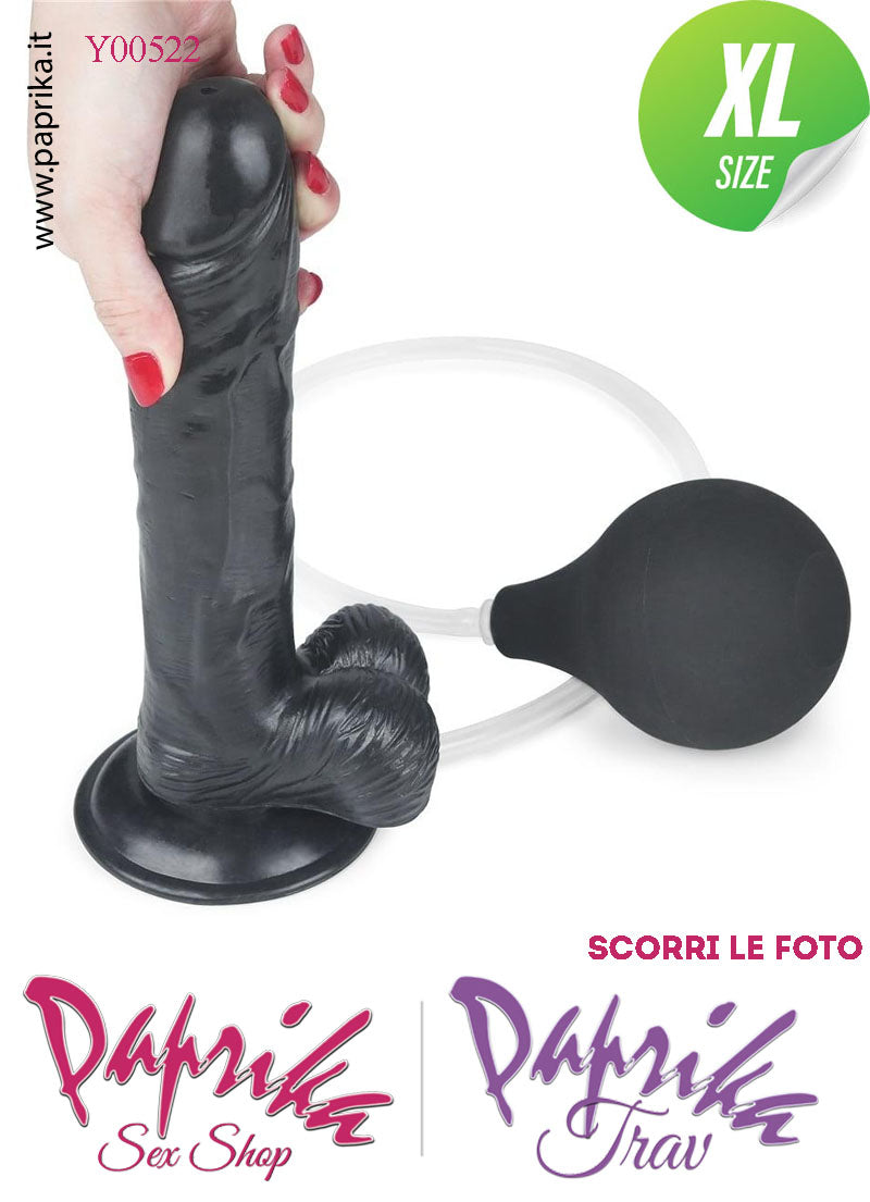 Fallo Testicoli Nero TPE Non Vibrante Eiaculazione Squirting 21 cm Ø 48 Unisex Ventosa Fallo Testicoli Nero TPE Non Vibrante Eiaculazione Squirting 21 cm Ø 48 Unisex Ventosa