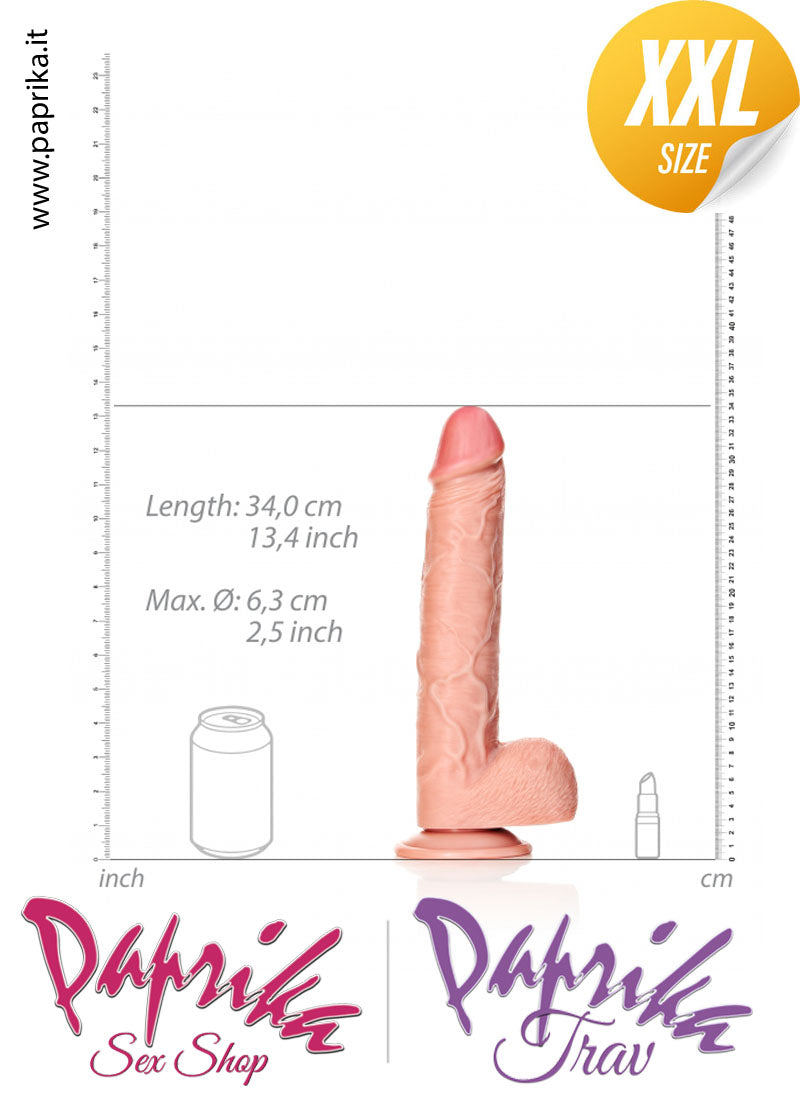 Fallo Testicoli XXL Unisex Pvc 32 cm Ø 63 Ventosa Potente Non Vibrante Fallo Testicoli XXL Unisex Pvc 32 cm Ø 63 Ventosa Potente Non Vibrante