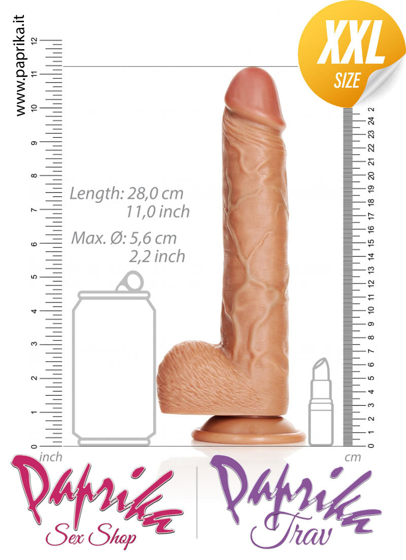 Fallo Testicoli XXL Unisex Pvc 26 cm Ø 56 Ventosa Potente Non Vibrante Fallo Testicoli XXL Unisex Pvc 26 cm Ø 56 Ventosa Potente Non Vibrante