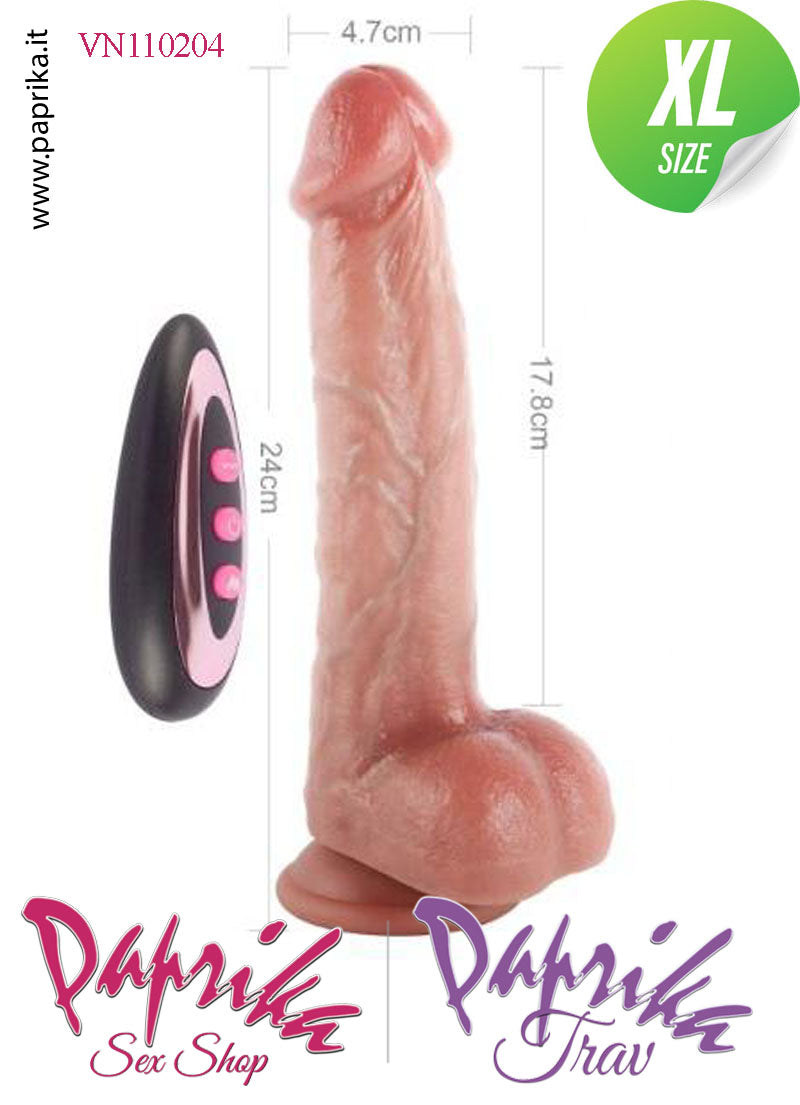 Fallo Su e Giù Vibrante Ventosa Telecomandato Silicone 24 cm Ø 47 Fallo Su e Giù Vibrante Ventosa Telecomandato Silicone 24 cm Ø 47