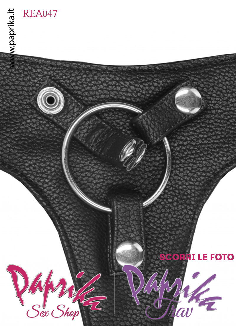 Strap-On Dildo Nero ExtraLarge Non Vibrante Unisex 20 cm Ø 48 Silicone Realistico Strap-On Dildo Nero ExtraLarge Non Vibrante Unisex 20 cm Ø 48 Silicone Realistico