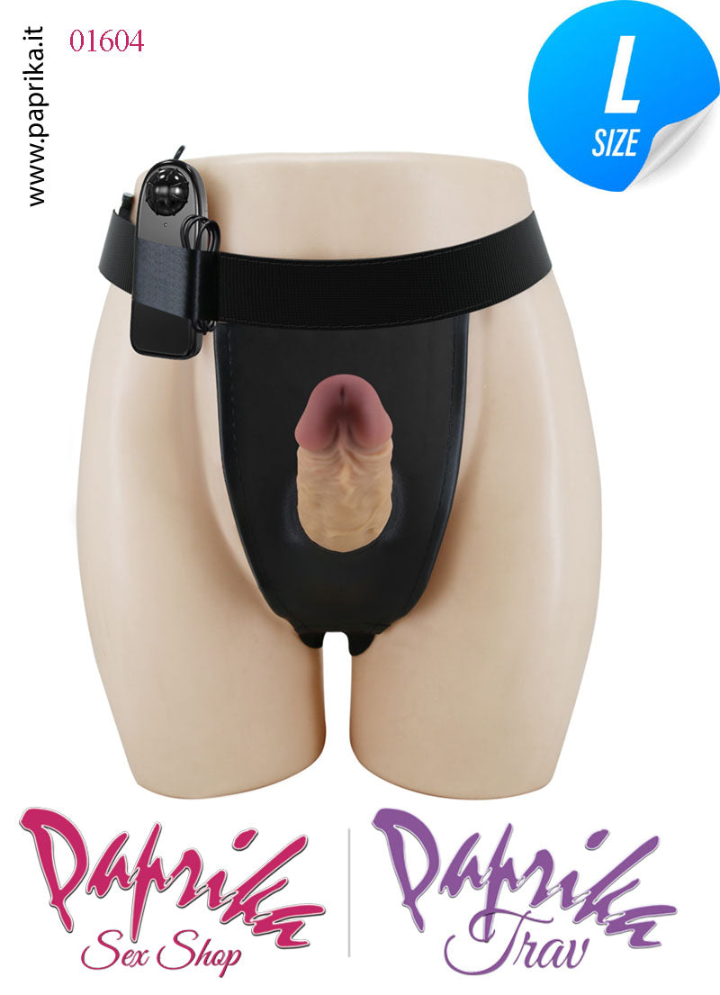 Strap-On Maschile Protesi Cava 18 cm Ø 45 Prolunga Vibrante Mutanda Strap-On Maschile Protesi Cava 18 cm Ø 45 Prolunga Vibrante Mutanda