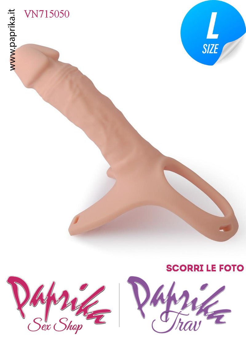 Strap-On Silicone Fallo Cavo Protesi 15 cm Ø 42 Punta Piena 5 cm Foro Testicoli Strap-On Silicone Fallo Cavo Protesi 15 cm Ø 42 Punta Piena 5 cm Foro Testicoli