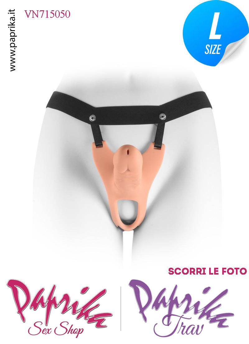 Strap-On Silicone Fallo Cavo Protesi 15 cm Ø 42 Punta Piena 5 cm Foro Testicoli Strap-On Silicone Fallo Cavo Protesi 15 cm Ø 42 Punta Piena 5 cm Foro Testicoli