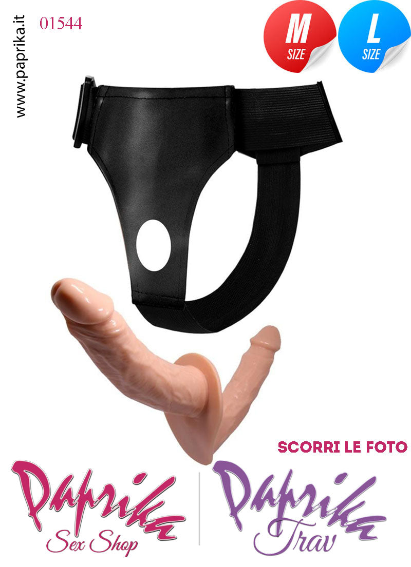 Strap-On Doppio Large TPR Morbido Non Vibrante Mutanda Regolabile Strap-On Doppio Large TPR Morbido Non Vibrante Mutanda Regolabile